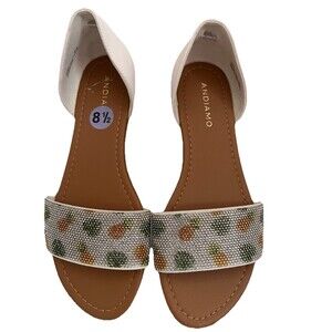 New Women’s Andiamo Rhinestone Pineapple Sandals Size 8.5